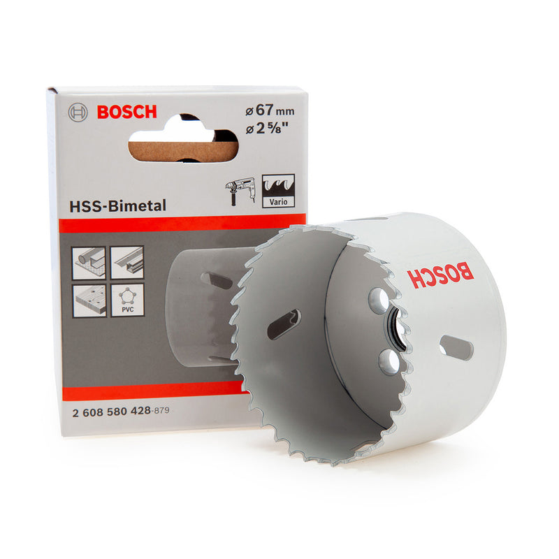 Mũi khoét lỗ Bosch dùng cho kim loại, đường kính từ 32mm - 68mm, dài 44mm, vật liệu thép HSS