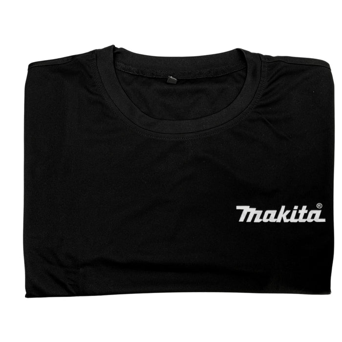 Áo đồng phục Makita không có cổ, tay ngắn, vải thun lạnh cao cấp, co giãn 4 chiều