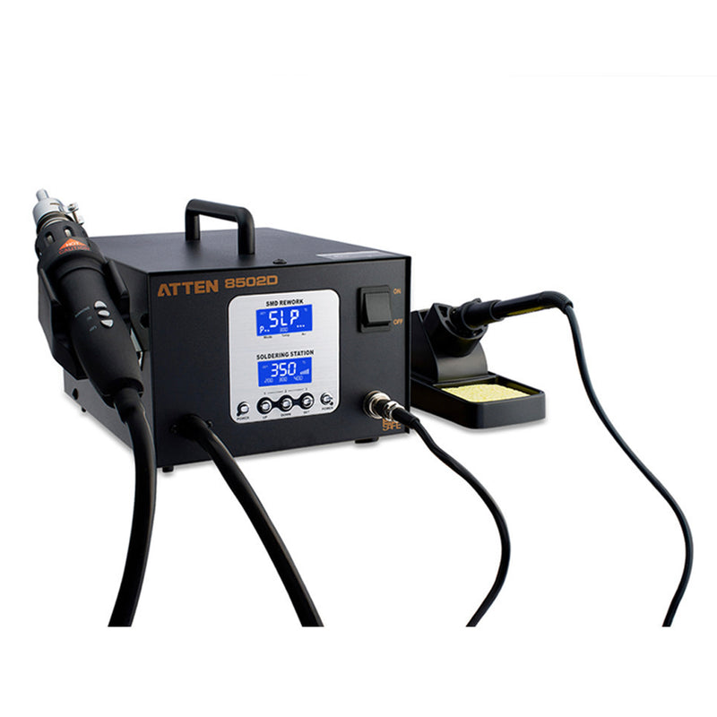 Trạm hàn thiếc và khò khí nóng đa năng - sửa chữa bo mạch điện tử 2-in-1 ATTEN AT-8502D, công suất hàn khò 50W/500W, max 480/500°C