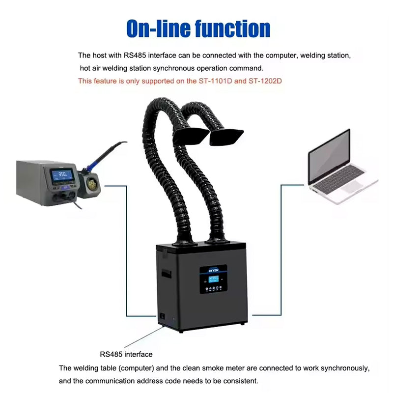 Máy Hút Khói Hàn Thiếc 2 vòi ATTEN ST-1202 / ST-1202D series công suất 160W