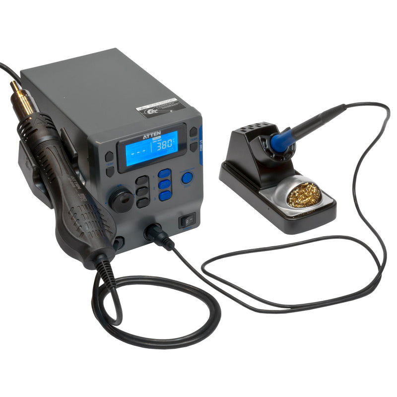 Trạm hàn thiếc và khò khí nóng đa năng - sửa chữa bo mạch điện tử 2-in-1 ATTEN ST-8802, công suất hàn khò 65W/800W, max 480/500°C