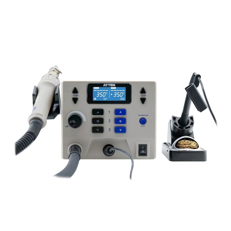 Trạm hàn thiếc và khò khí nóng đa năng - sửa chữa bo mạch điện tử 2-in-1 ATTEN ST-8902D, công suất hàn khò 90W/1300W, max 480/500°C