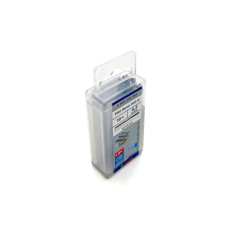 Hộp 10 mũi khoan sắt HSS-G Bosch đường kính từ 1mm - 7.5mm, đuôi trơn (Tiêu chuẩn DIN 338)
