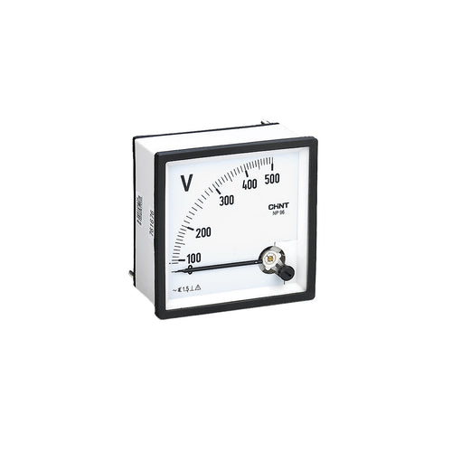 Đồng hồ Analog đo volt AC/DC Chint NP96-V gắn mặt cửa tủ điện, kích thước 96mm x 96mm
