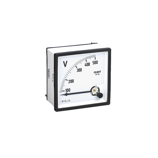 Đồng hồ Analog đo volt AC/DC Chint NP96-V gắn mặt cửa tủ điện, kích thước 96mm x 96mm