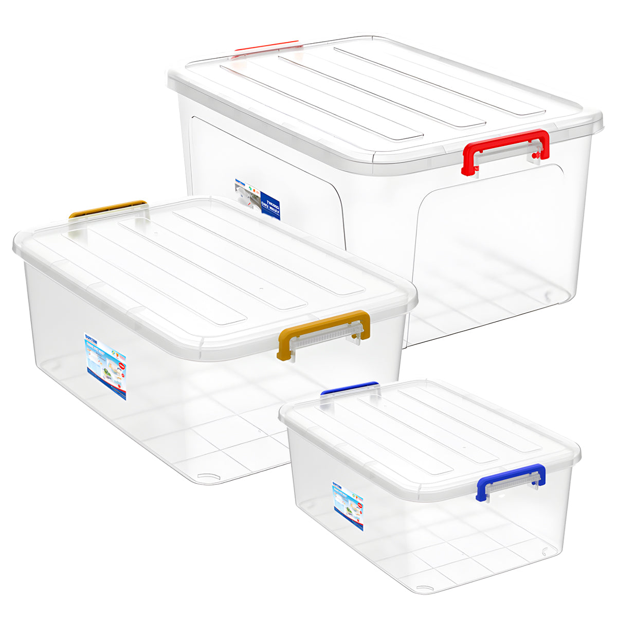 Thùng nhựa trong suốt Duy Tân, hình chữ nhật có nắp gài.