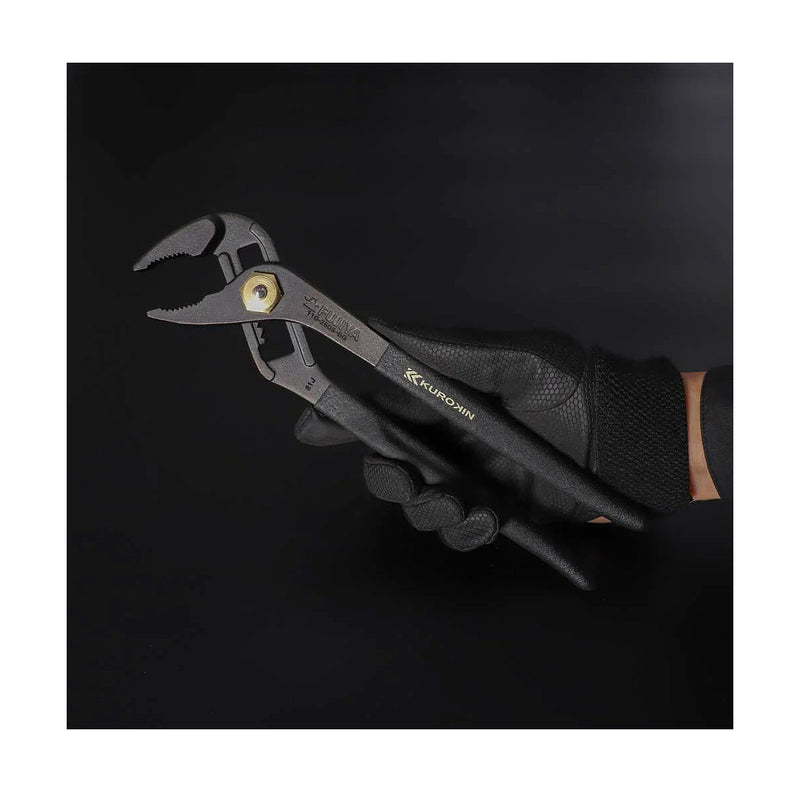 Kìm mỏ quạ Fujiya Kurokin-Series, kích thước 255mm, có lò xo trợ lực và tích hợp đầu tua vít dẹt. Tiêu chuẩn RoHS