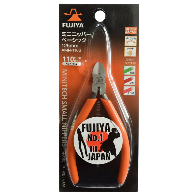 Kìm cắt mini, có lò xo trợ lực, lưỡi cong nhẹ (Round Sharp) Fujiya AMN Series, kích thước từ 110mm - 125mm