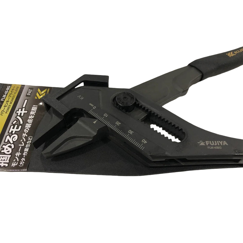 Kìm mỏ quạ điều chỉnh nhanh bằng nút nhấn Fujiya FLM-45-BG (Kurokin) kích thước 263mm, mở hàm tối đa 45mm