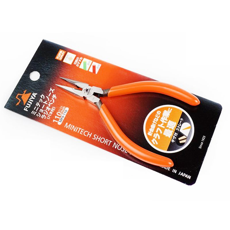 Kìm mũi nhọn mini, có lò xo trợ lực, hàm kẹp răng cưa Fujiya MP9-110 kích thước 110mm