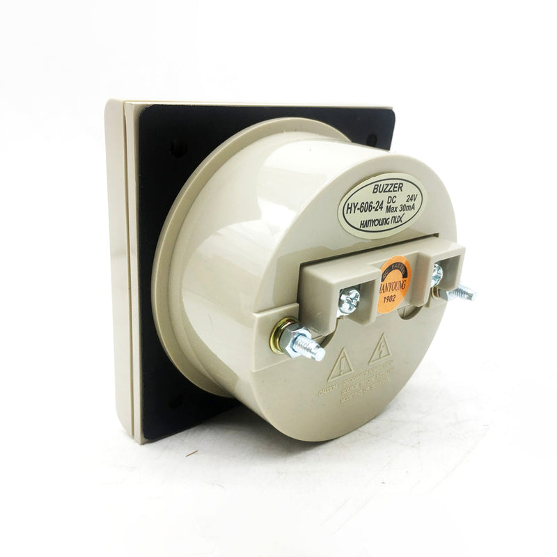 Còi báo động lắp tủ điện mặt vuông gắn chìm Hanyoung Nux HY-606 series, Ø66mm