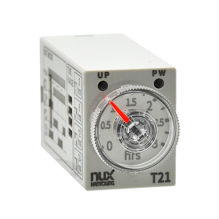 Bộ định thời gian Analog Hanyoung Nux T21 Series, Socket 14 chân dẹp nhỏ, kích thước