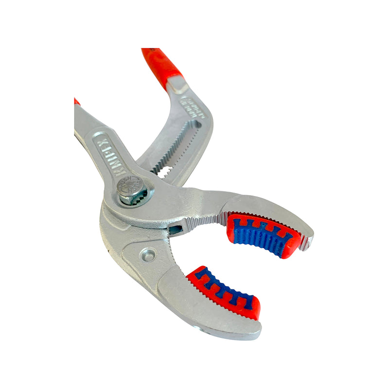 Kìm mỏ quạ, chuyên dùng mở ống Siphone có ngàm nhựa tích hợp KNIPEX 81 13 250 chiều dài 250mm, mạ Chrome, tay cầm bọc nhựa chống trượt