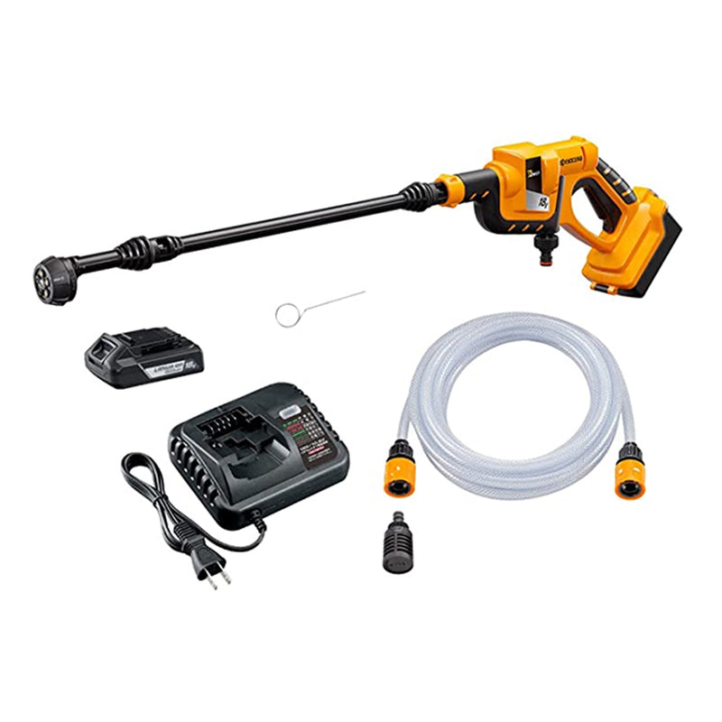 Máy phun xịt rửa áp lực cao dùng Pin 18V Kyocera BPW-1800, áp lực 2.4MPa, đầu phun 5 in1