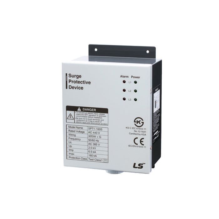 Thiết bị chống sét 3P dạng hộp (Box Type) LS SP Series, điện áp Uc 385V, dòng xả xung sét cực đại từ 40kA ~ 160kA. Tiêu chuẩn CE