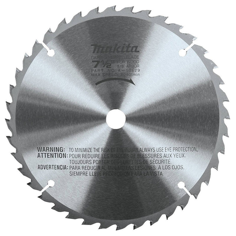 Lưỡi cưa gỗ TCT Makita A-90629 đường kính 190mm, 40 răng kiểu ATAF, lỗ cốt 15,88mm