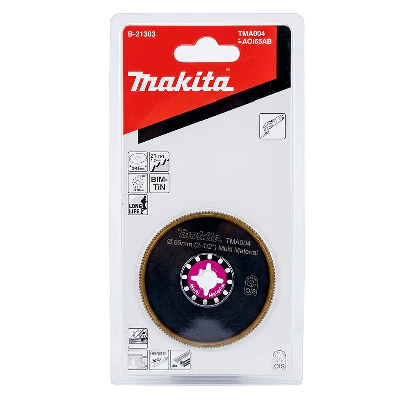 Lưỡi cắt rung tròn BiM-TiN Makita cắt đa vật liệu, đường kính từ 65mm - 85mm, chuẩn OIS