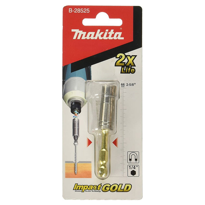 Đầu giữ mũi vít Torsion Makita B-28525 chiều dài 66mm, đuôi lục giác 6.35mm (1/4 inch)