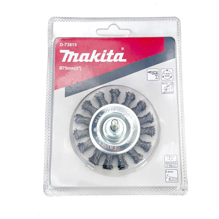 Bánh cước kim loại sợi thép xoắn Makita đường kính từ 75mm-100mm, trục cốt 6mm dùng cho máy khoan ( Cấp 2 sao )