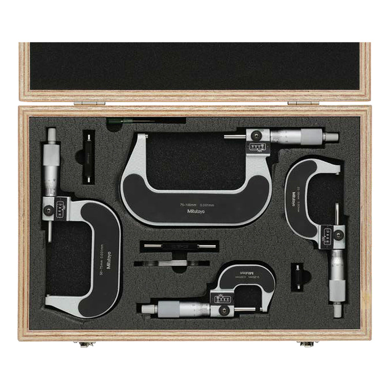 Bộ 3 cây Panme đo ngoài hệ Met Mitutoyo Mã số 193-902, dãy đo từ 0 - 100mm
