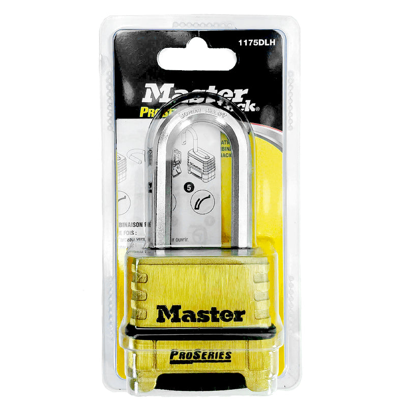 Ổ khóa số càng dài Master Lock 1175DLH cao cấp, thân khóa bằng đồng thau nguyên khối, 4 cọc số