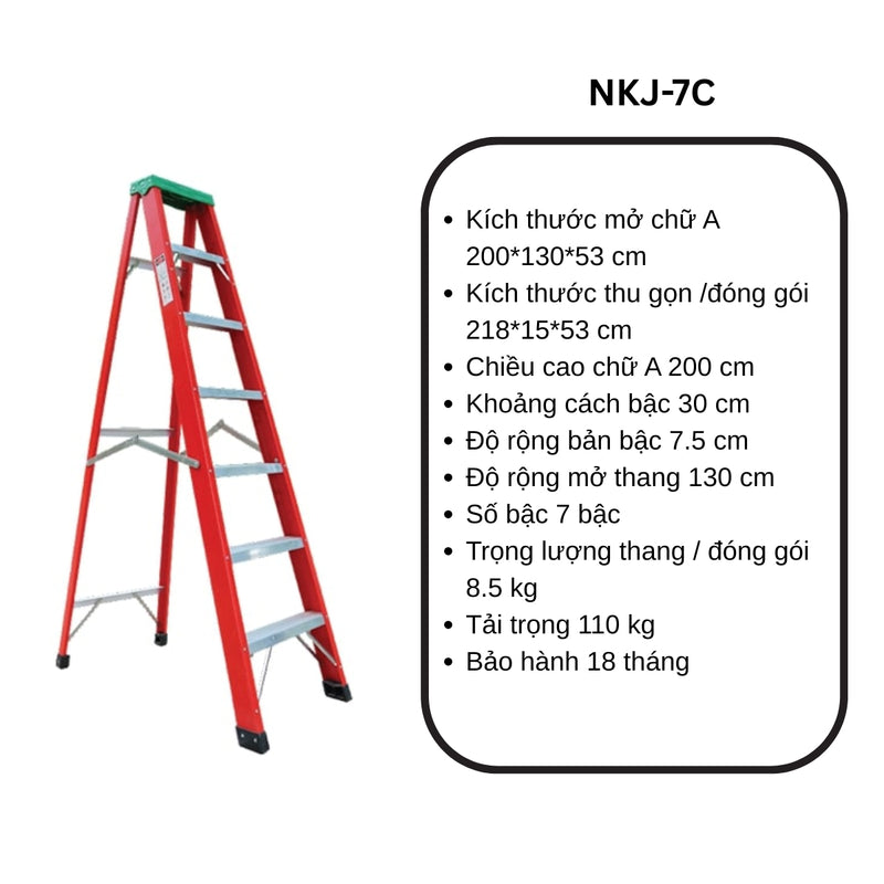 Thang nhôm chữ A cách điện Nikiwa NKJ