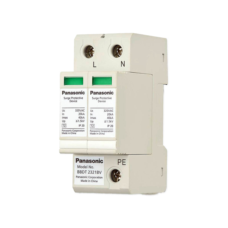 Thiết bị chống sét lan truyền 2P Panasonic BBDT2321BV, điện áp định mức 230V, dòng xả xung sét cực đại 40kA