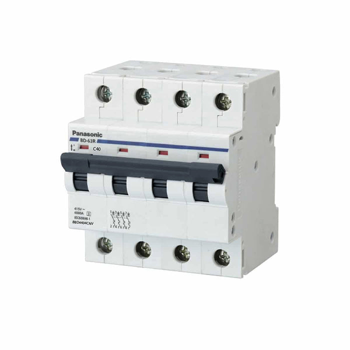 Cầu dao tự động MCB Panasonic, tải danh định từ 6A ~ 100A, dòng cắt từ 6kA ~ 10kA