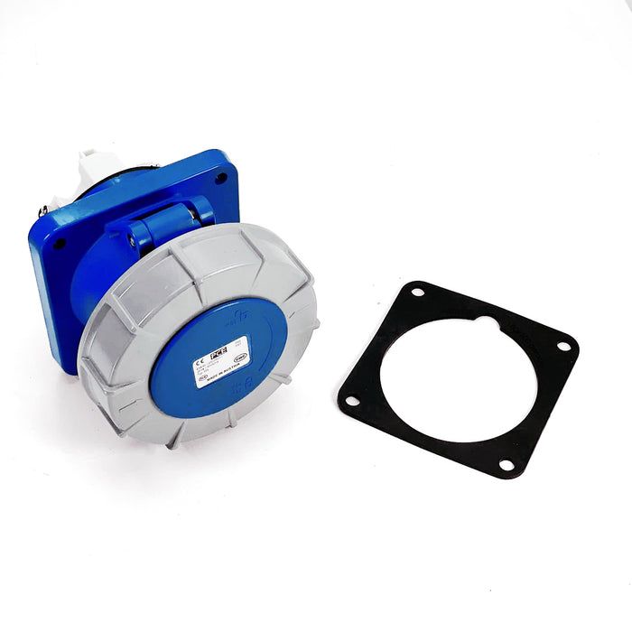 Ổ cắm công nghiệp PCE lắp âm, mặt thẳng, chịu tải cao từ 63A - 125A, 3 cực (2P+PE) điện áp 230V, kín nước tiêu chuẩn IP67