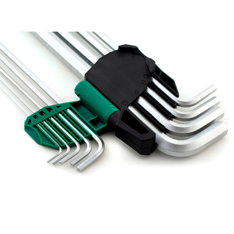 9 PCS EXTRA LONG POINT HEX KEY SET MM (CrV) SATA 09101A