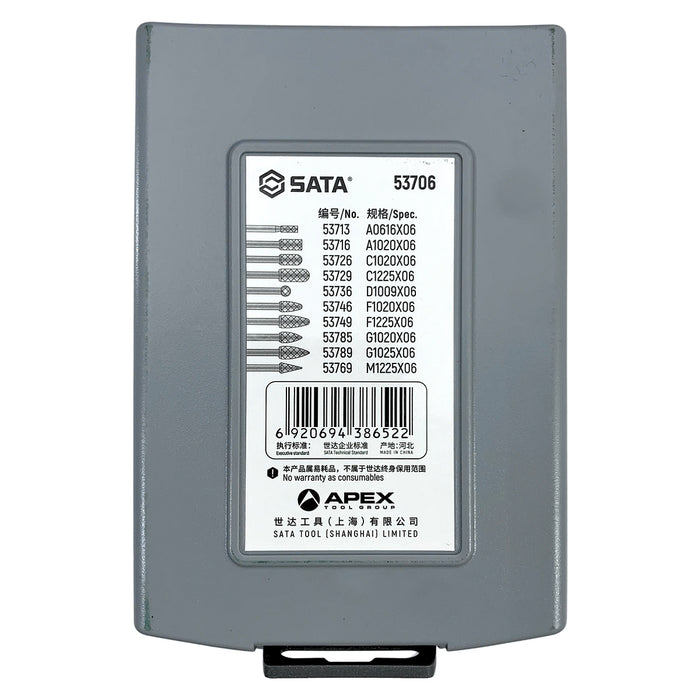 Bộ mũi doa kim loại, loại X 10 chi tiết SATA 53706