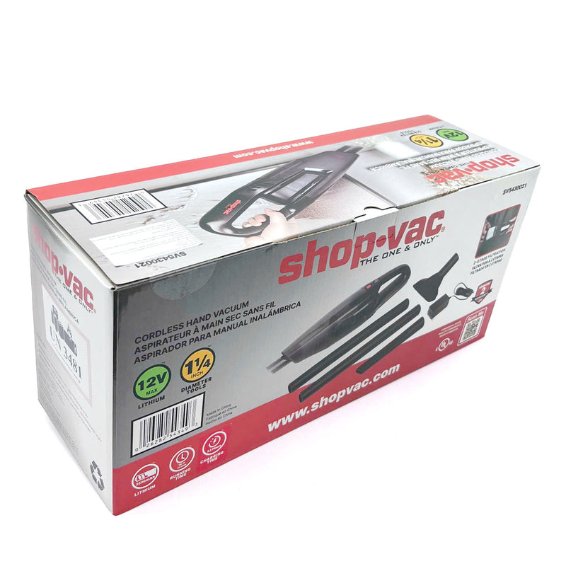 Máy hút bụi cầm tay Shop-Vac SV5430021 dùng Pin sạc tích hợp 12V, công suất 120W, dung tích 1.4L ( Hút khô )