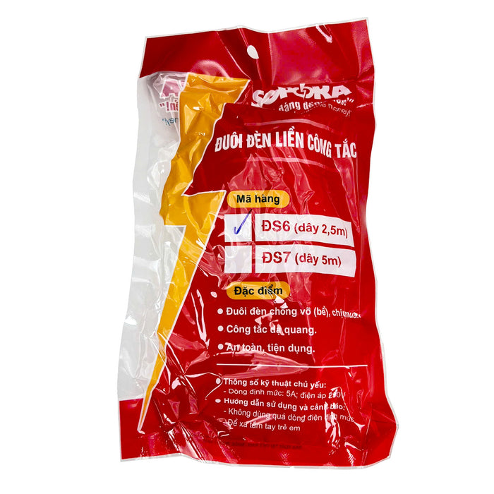 Bộ dây đuôi đèn + phích cắm + công tắc SOPOKA