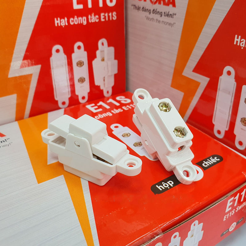 Hạt công tắc thay thế SOPOKA E11S, ruột công tắc treo quả nhót, tiếp điểm đồng nguyên chất, lắp đặt dễ dàng, tiết kiệm chi phí.