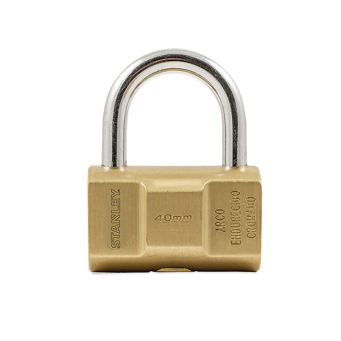 Ổ khóa treo đồng thau STANLEY kích thước 40mm - 50mm, càng khóa bằng thép cường lực.