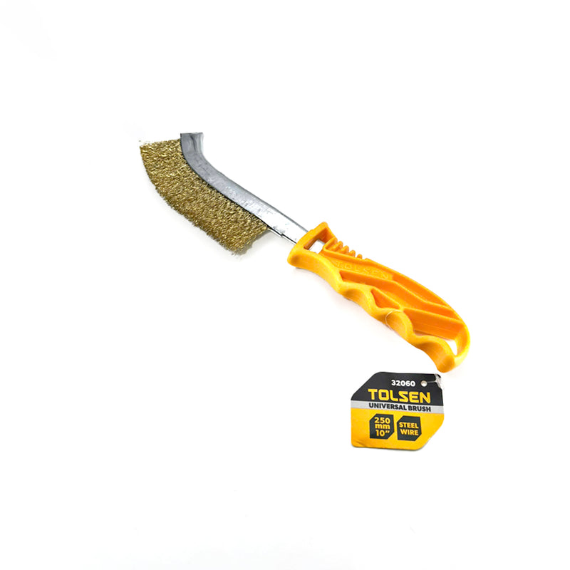 Bàn chải sắt 250mm/10 inch, sợi thép, tay cầm nhựa TOLSEN 32060