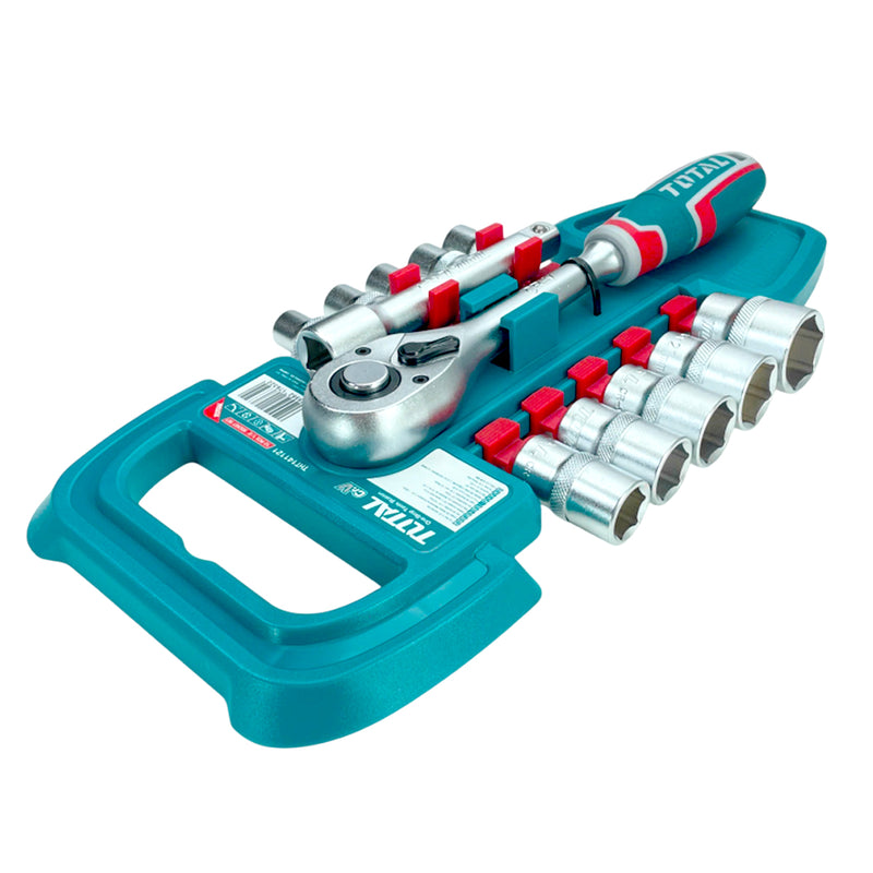 Bộ 12 cái socket (1/2 inch) & cần 2 chiều TOTAL THT141121