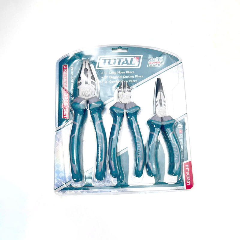 Bộ 3 kìm cắt kìm răng và kìm mỏ dài TOTAL THT1K0301