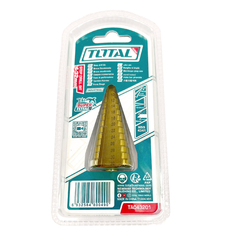 Mũi khoan tháp Total kích thước từ 4mm - 32mm, đuôi trơn