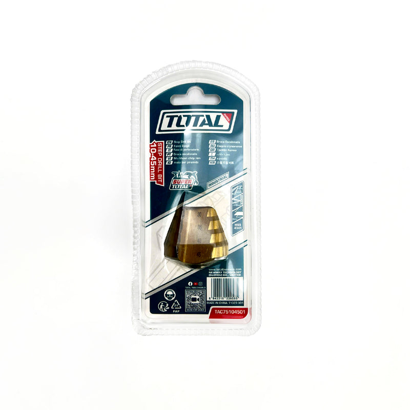 Mũi khoan bậc HSS TOTAL, chuôi tròn, mạ titan