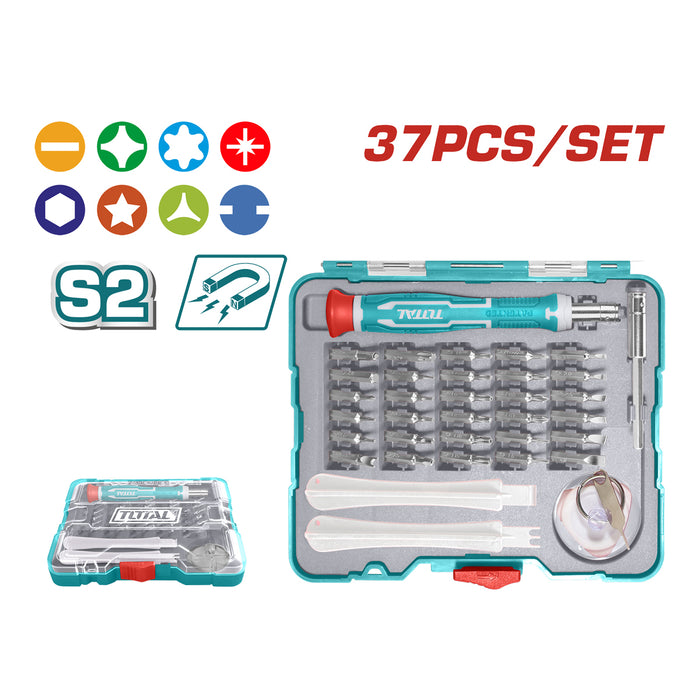 Bộ tua vít đa năng 37 chi tiết Total TACSD30376 dùng để sửa chữa đồ điện tử
