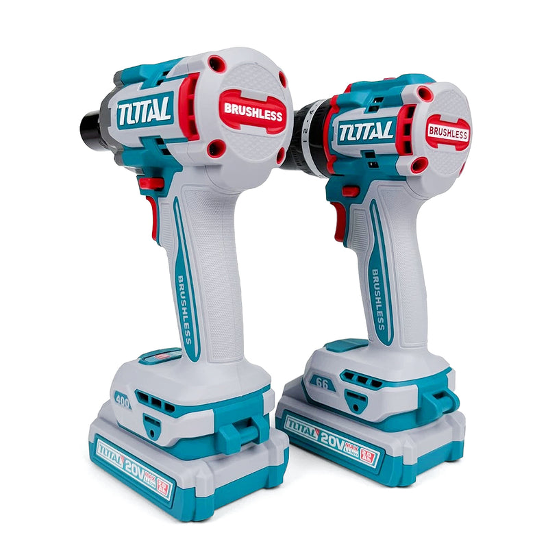 Bộ combo máy khoan búa và máy siết bu lông Total TCKLI20286 dùng Pin 20V