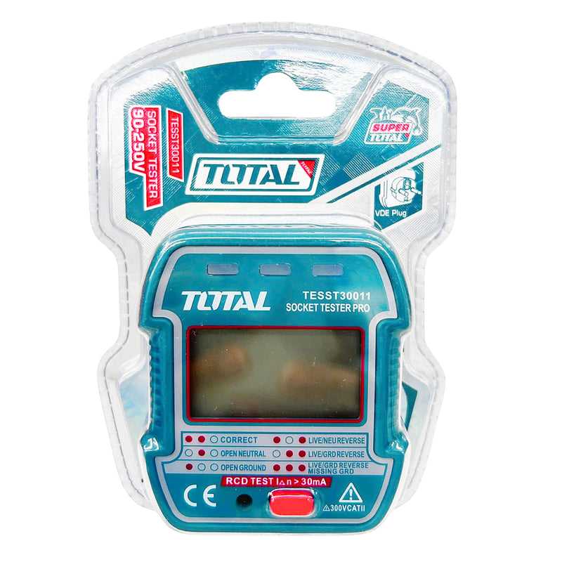 Thiết bị đo kiểm tra ổ cắm AC 250V Total TESST30011 đầu cắm VDE