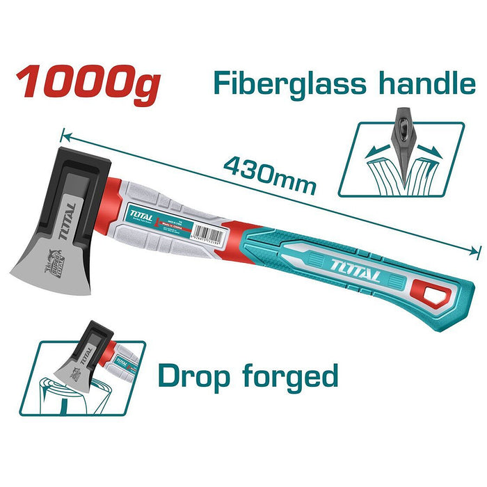 Búa rìu 1000g Total THAX0611000F, tay cầm nhựa sợi thuỷ tinh