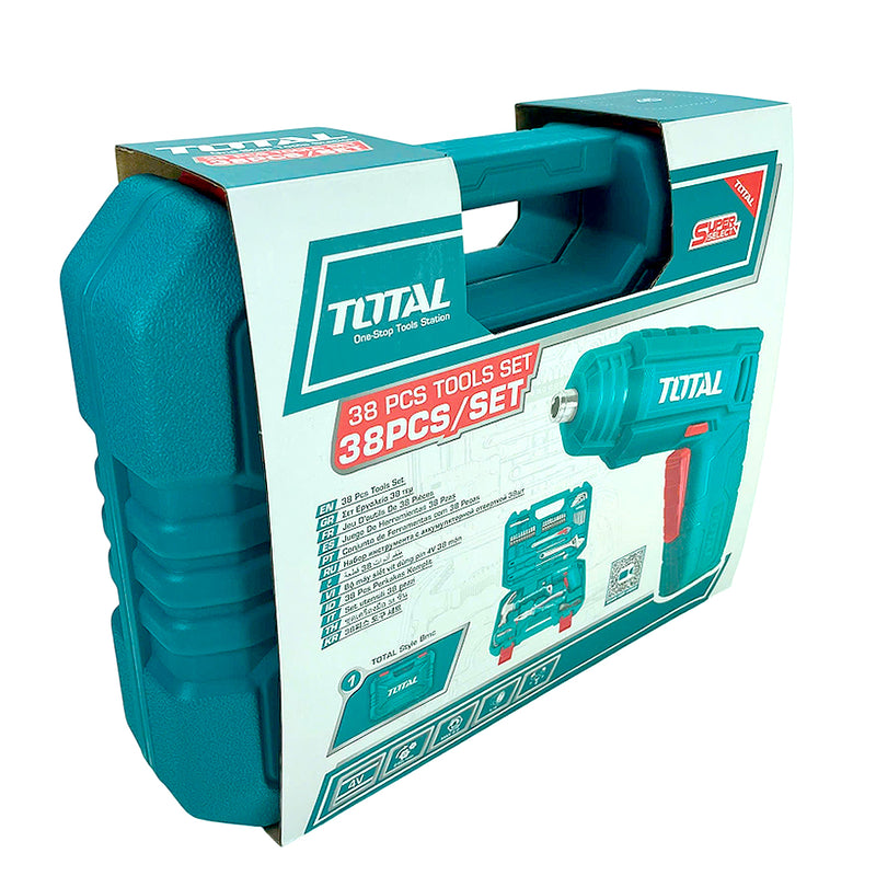 Bộ máy siết vít TSDLI0404 Pin 4V và bộ 38 món phụ kiện, mã sản phẩm TOLTAL THKTHP10386