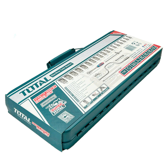 Bộ 24 cái socket (1/2 inch) & cần 2 chiều TOTAL THT141253