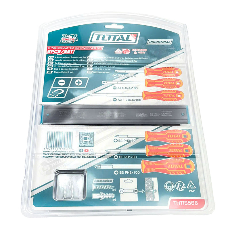Bộ 6 tua vít cách điện TOTAL THTIS566