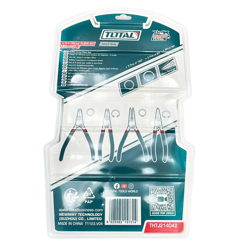 Bộ 4 kìm mở phe 180mm TOTAL THTJ214042