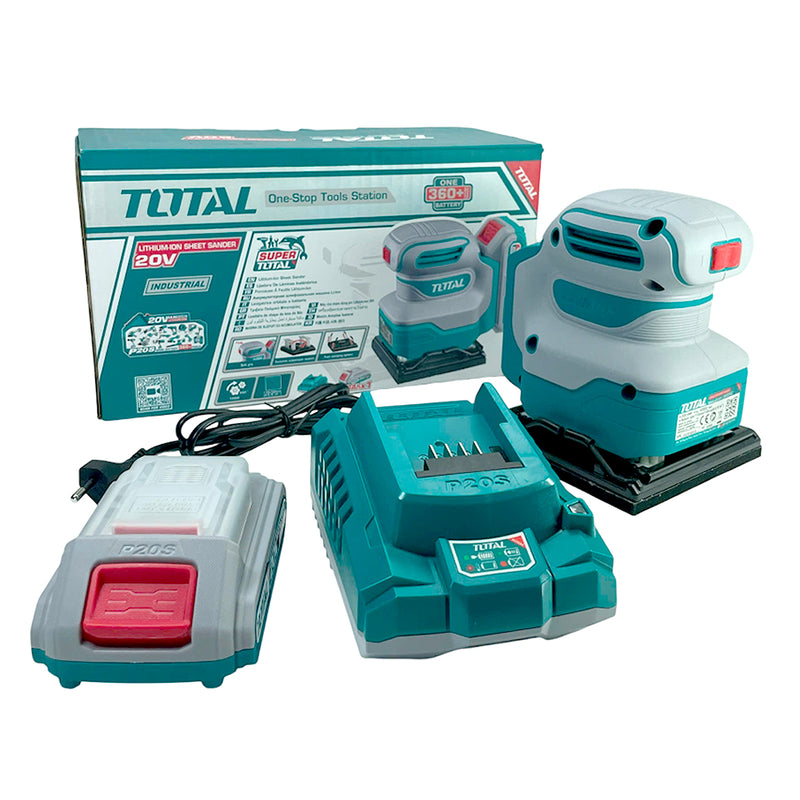 Máy chà nhám vuông dùng Pin Lithium-Ion 20V TOTAL TSHSLI20141