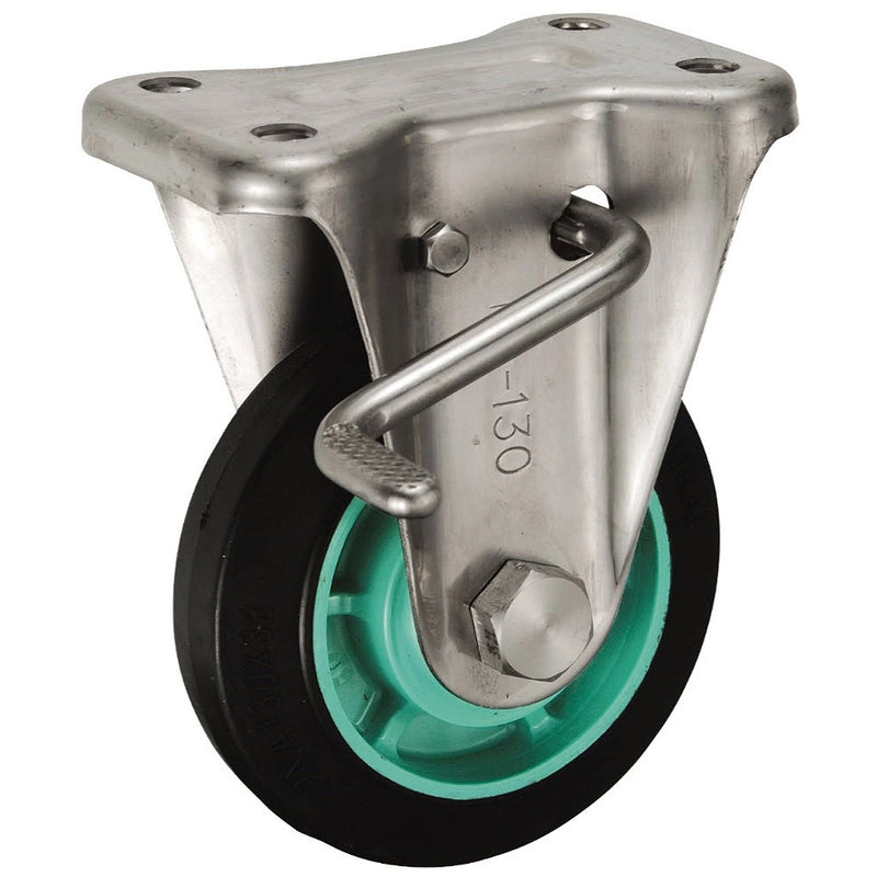 Bánh xe đẩy, càng Inox 304 Ukai KABZ-Type cố định, có khóa bánh, đường kính bánh từ 75mm - 200mm